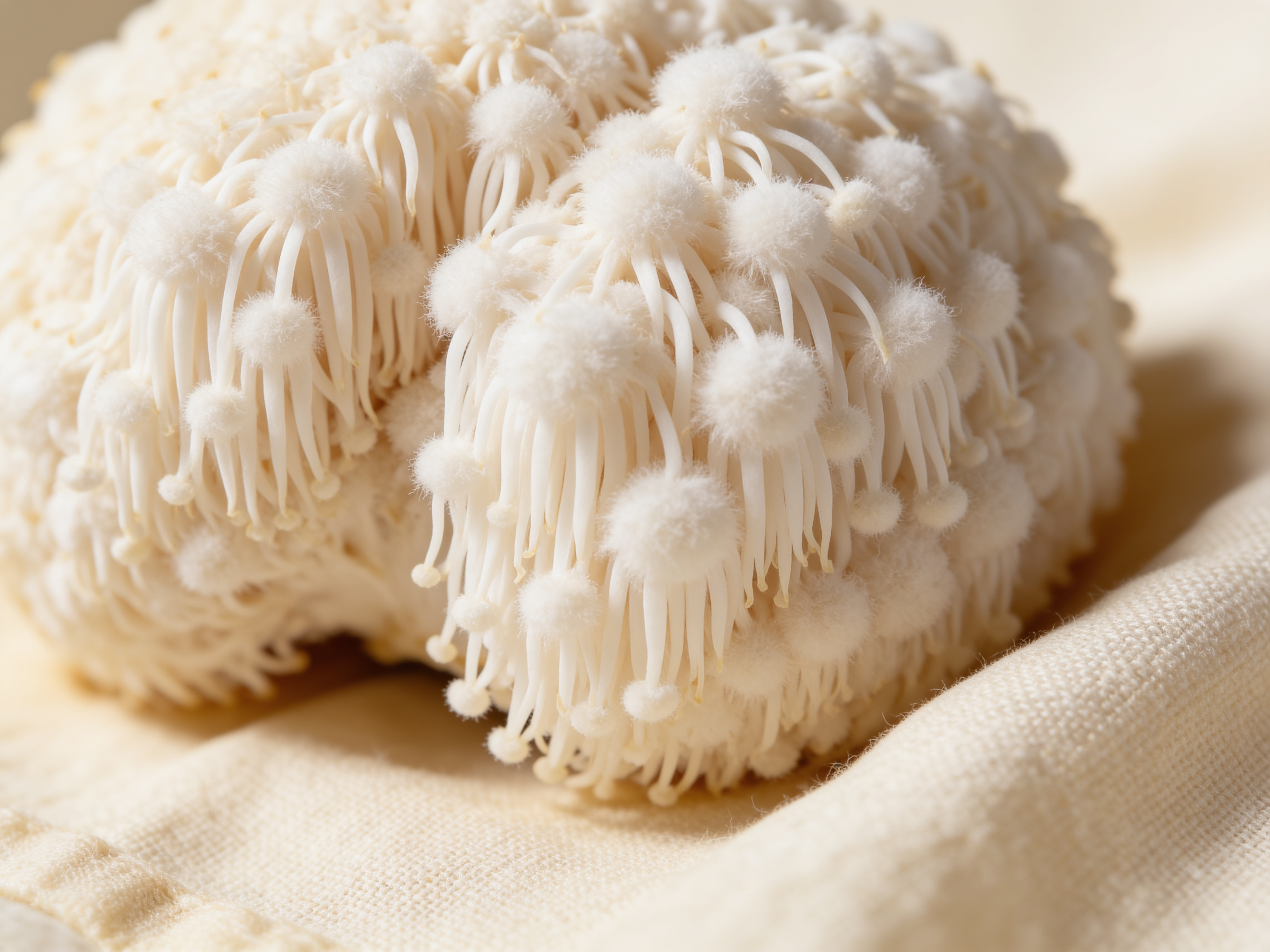 Lion's mane mushroom macro